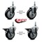 Service Caster 4 Inch Black Polyurethane 12 Inch Threaded Stem Caster Set 2 Brakes SCC SCC-TS20S414-PPUB-BLK-121315-2-PLB-2 - alternate 4